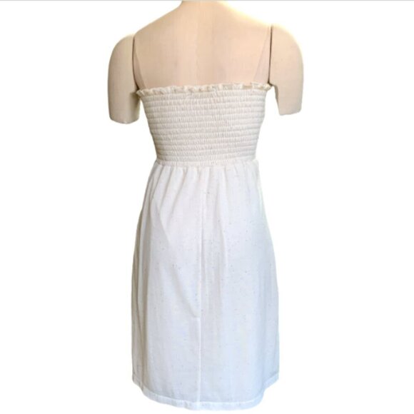 Maurices Strapless Dress Smocked Bodice Floral Applique Sz M 10H - Picture 4 of 7